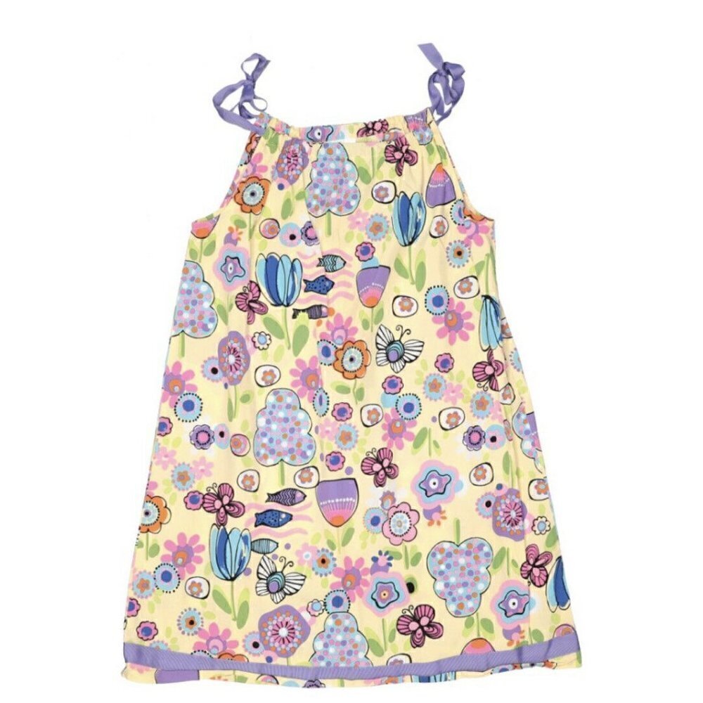140 Hanna Andersson Yellow Floral Pillowcase Dress
